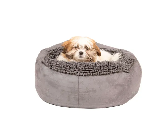 Dog Gone Smart Dirty Dog Donut hundeseng 25" grå mikrofiber