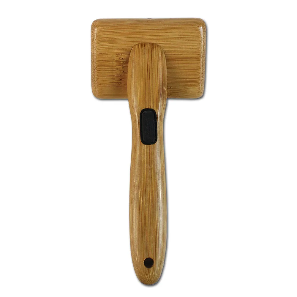Bamboo Groom Slicker Brush with Stainless Steel Pins karte Medium