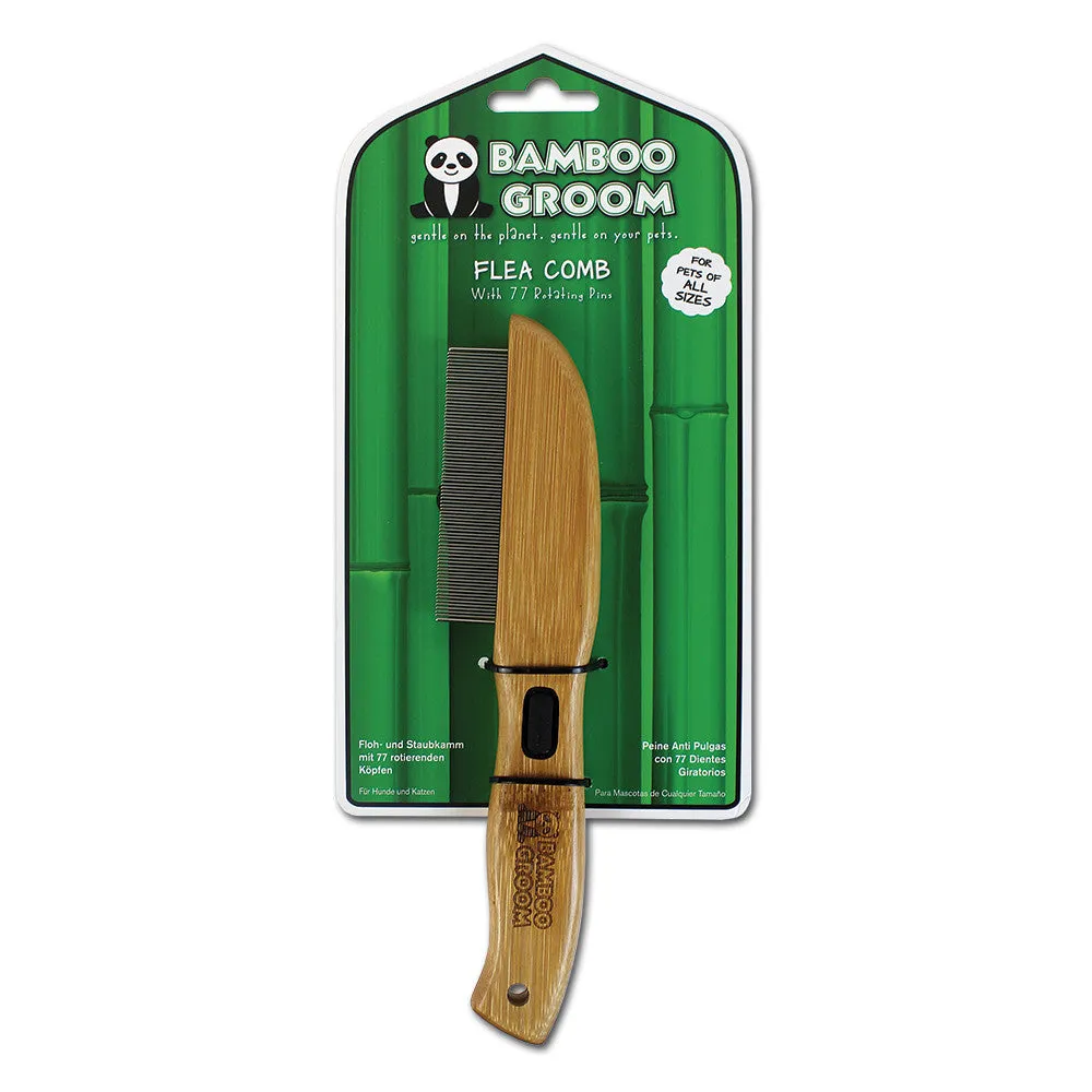 Bamboo Groom loppekam 77 roterende pinde bambus