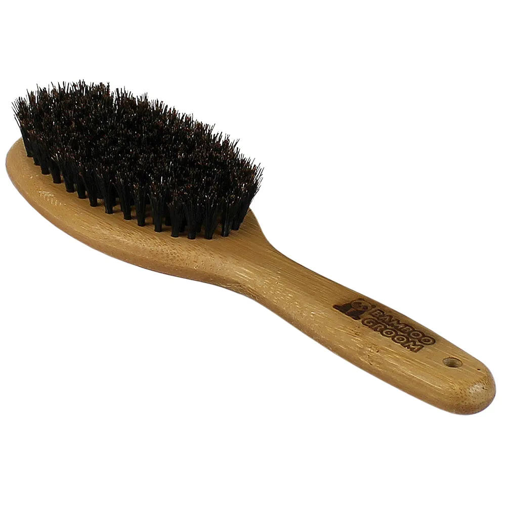 Bamboo Groom Oval Bristle Brush børste Large vildsvin