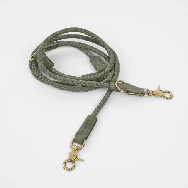 Staey Kaia Braided hundesnor Moss Green læder