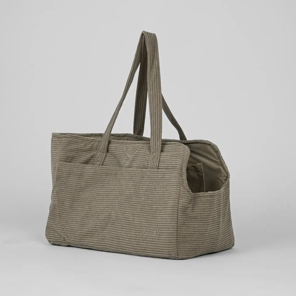 Staey Vilda Hundetaske Taupe Corduroy op til 8 kg