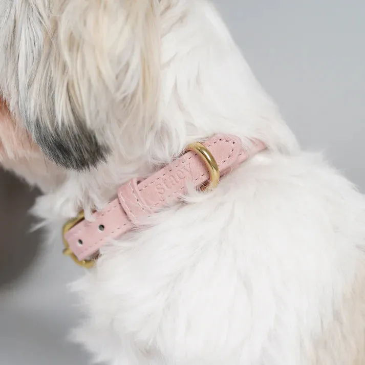 Staey Grace læderhalsbånd Dusty Rose nubucklæder