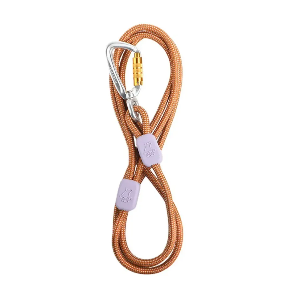 Woolly Wolf Rope Leash Thin hundesnor terrakotta refleks