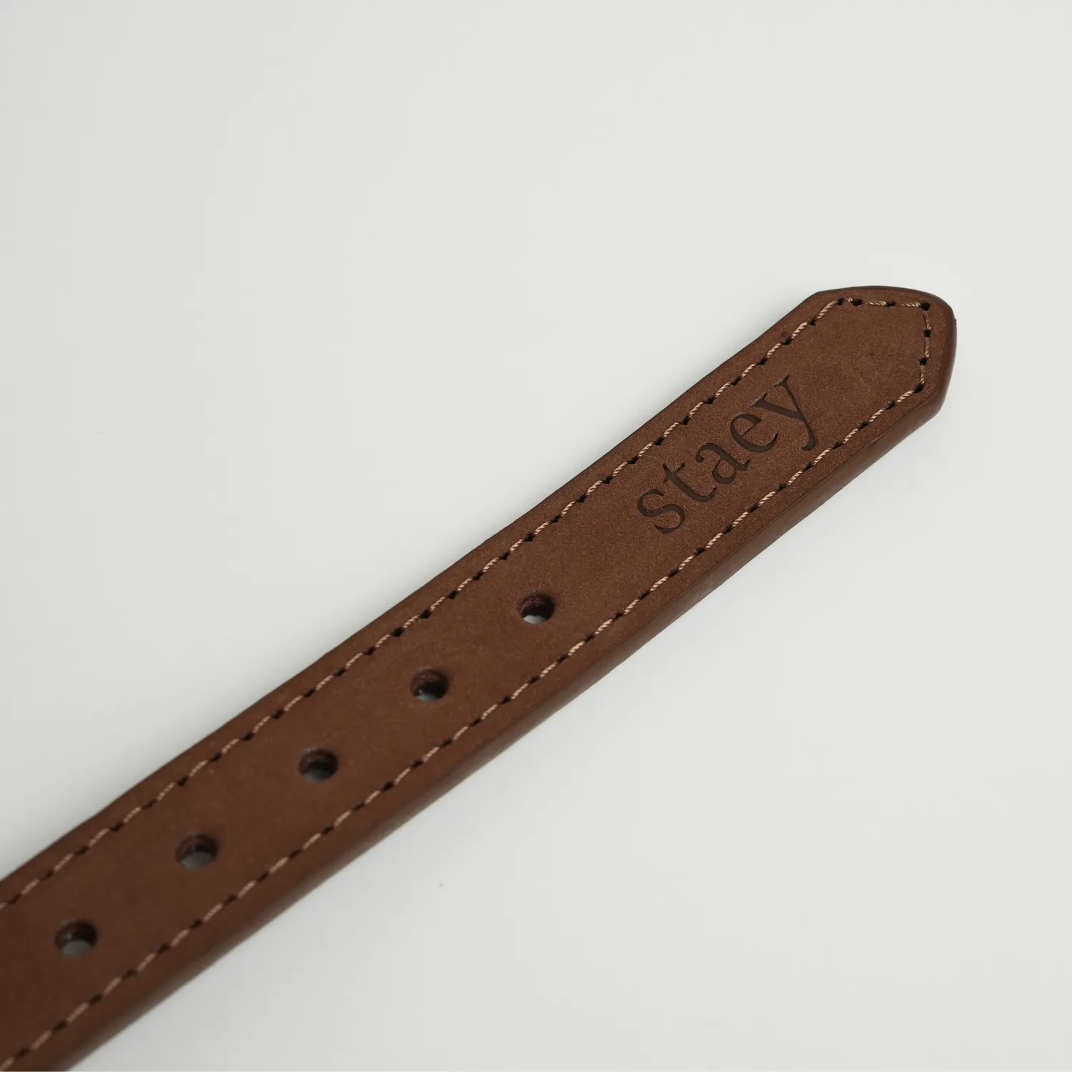 Staey Grace læderhalsbånd Chestnut nubuck