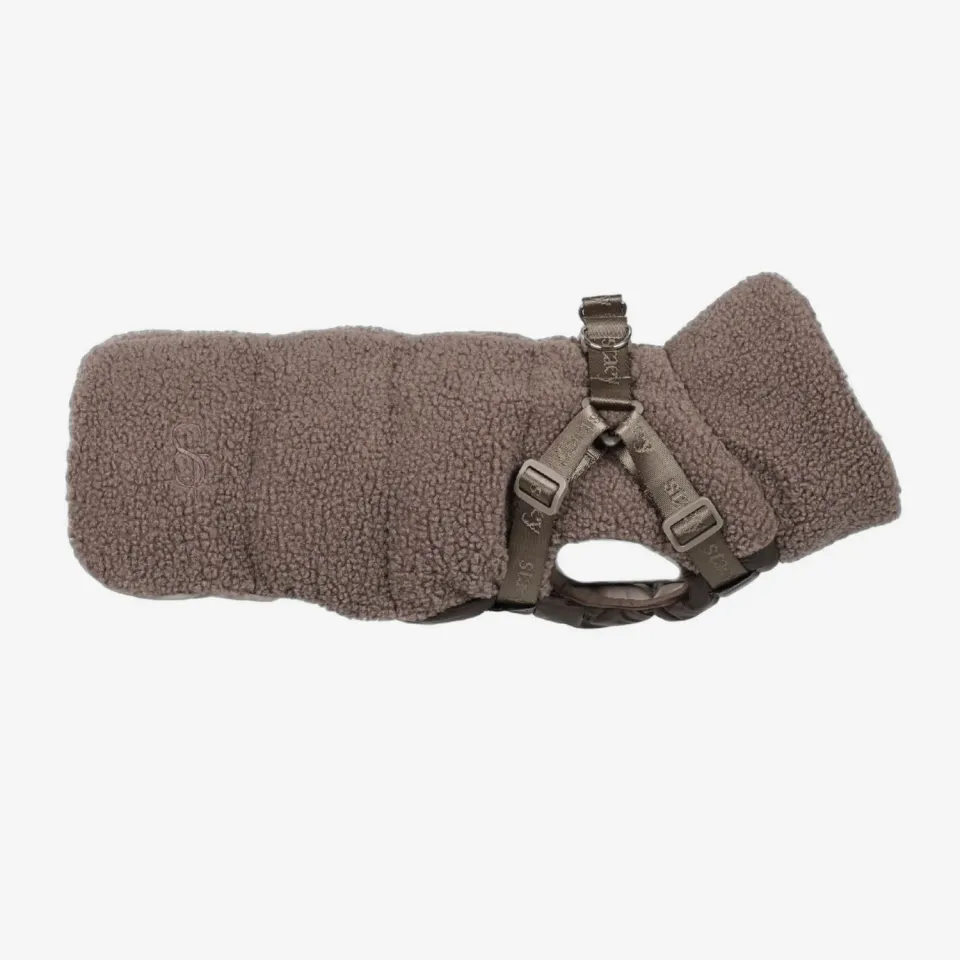 Staey Clara hundefrakke m. sele Limited Edition teddy brun