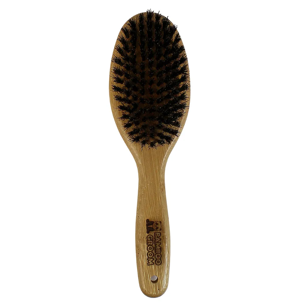 Bamboo Groom Oval Bristle Brush børste Large vildsvin
