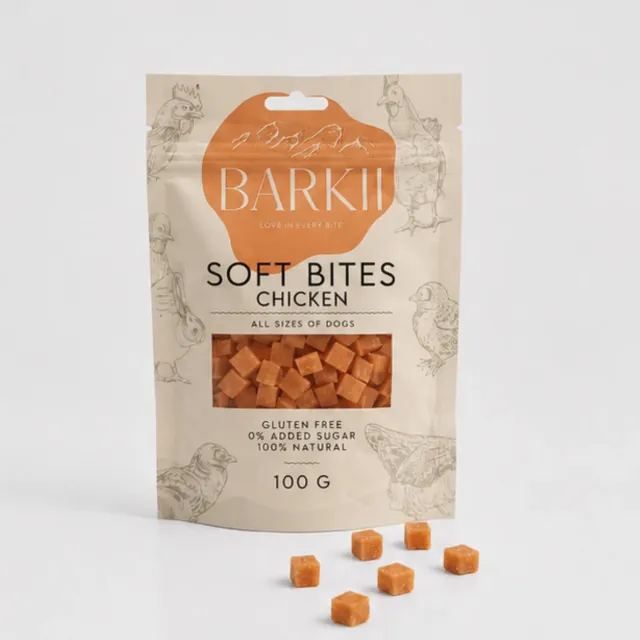 Barkii Training Treats træningsgodbidder kylling 100 g kornfri