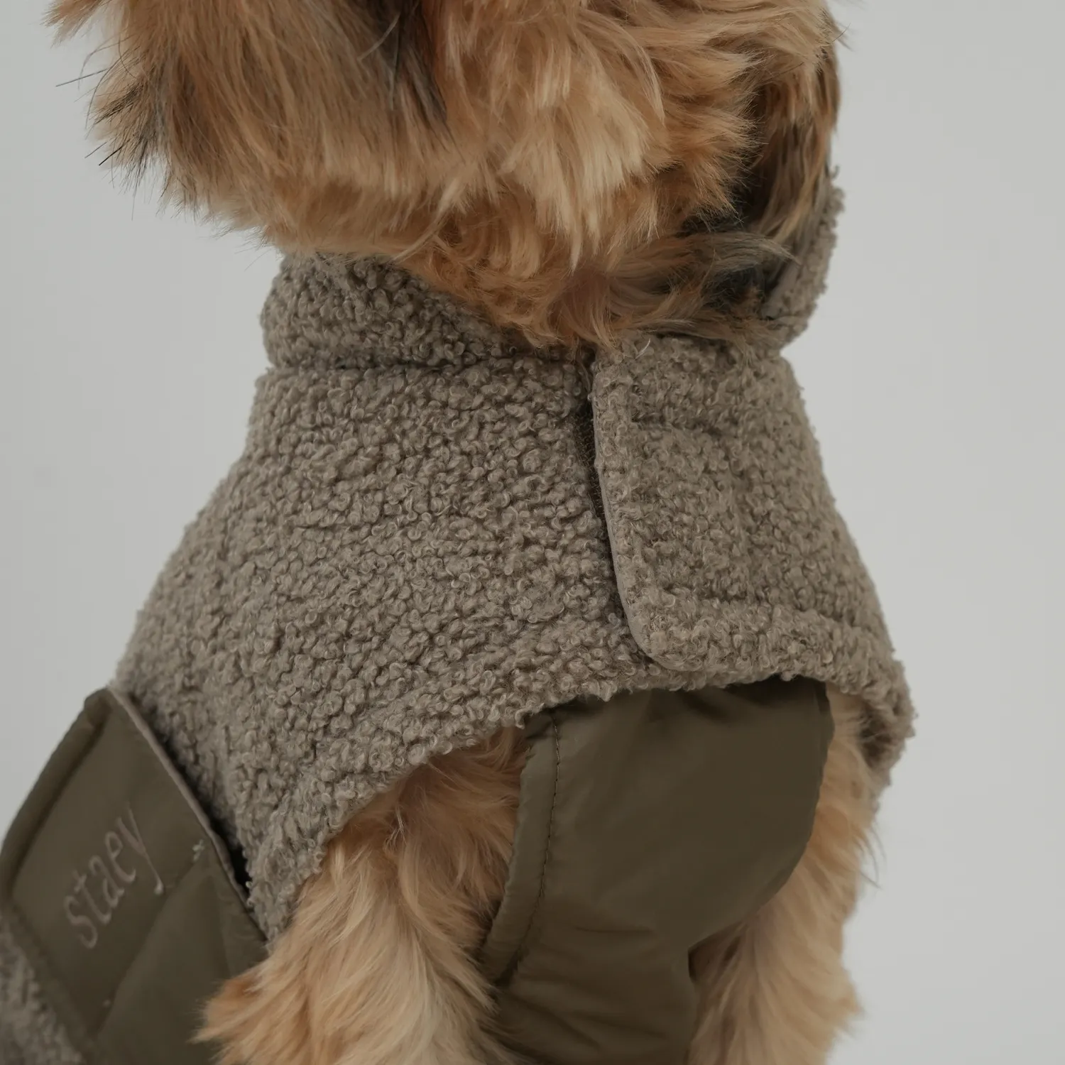 Staey Teddy hundefrakke Taupe overgangsjakke blød teddy