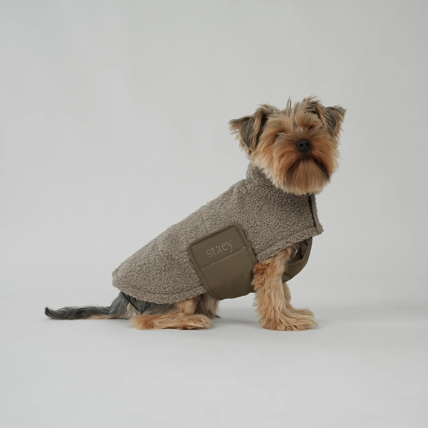 Staey Teddy hundefrakke Taupe overgangsjakke blød teddy