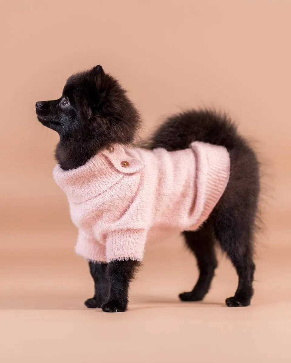 Paikka Furry Knit hundesweater pink blød