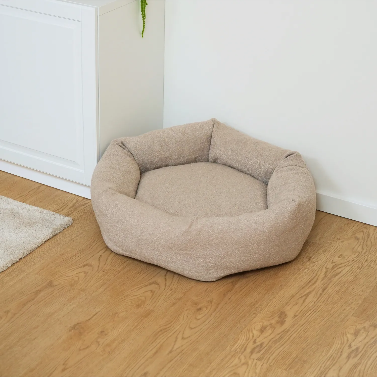 Staey Luna 3.0 hundeseng bouclé Oat sekskantet