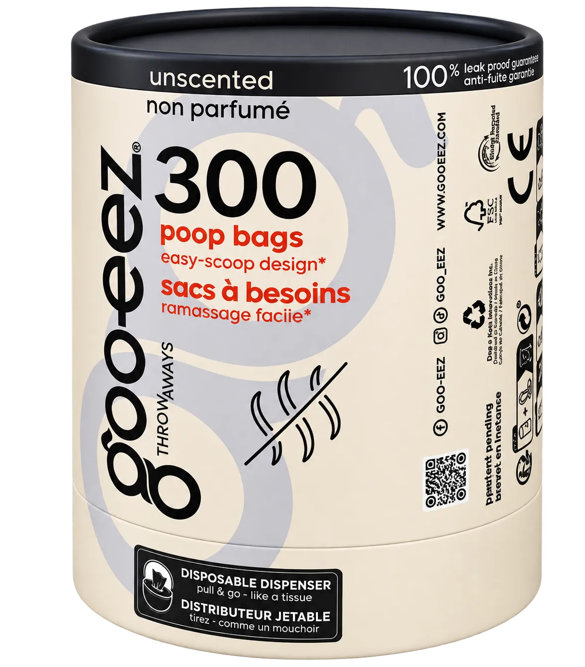 Goo-eez Throwaways hundeposer 300 stk løse