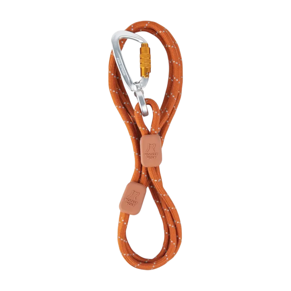 Woolly Wolf Rope Leash Thin hundesnor terrakotta 8 mm