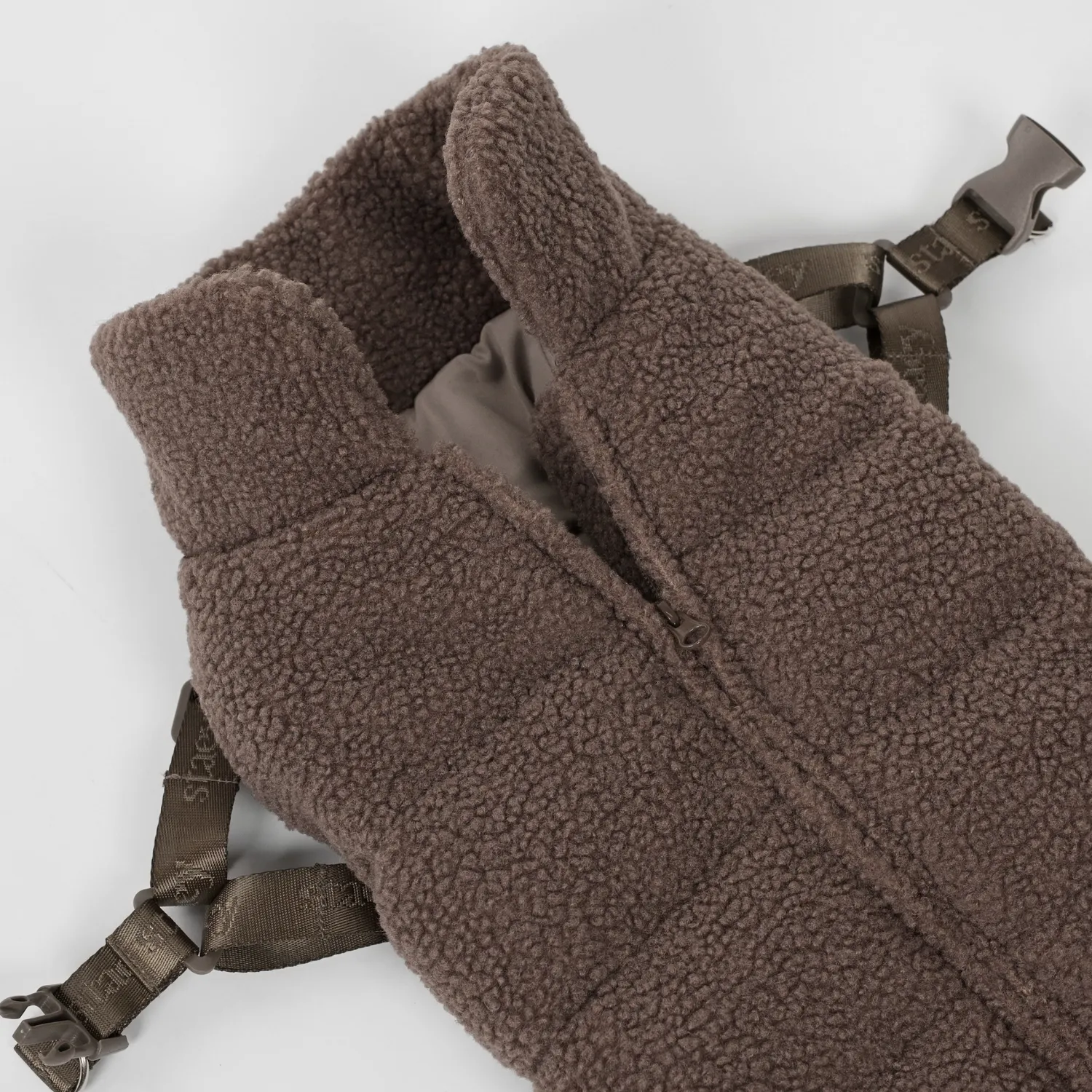 Staey Clara hundefrakke m. sele Limited Edition teddy brun