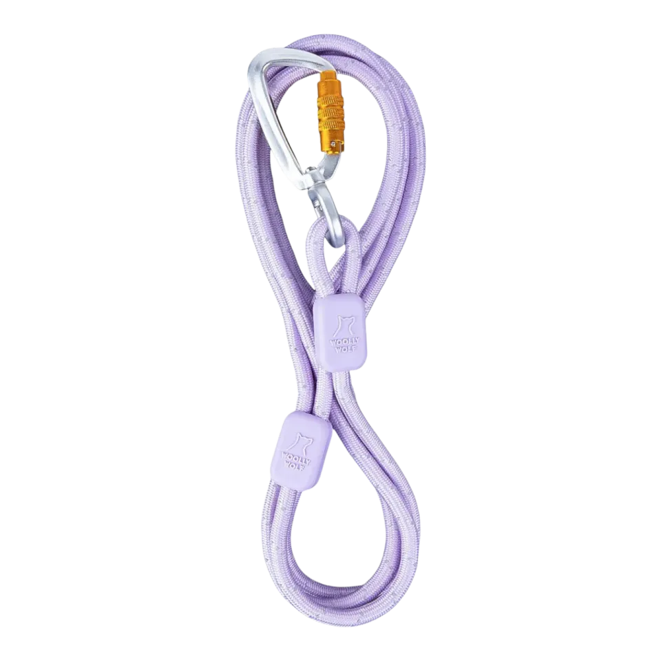 Woolly Wolf Rope Leash Thin hundesnor lavendel 8 mm
