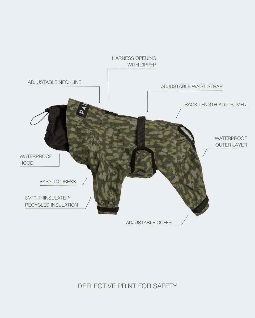 Paikka Rain Suit regndragt grøn reflekterende