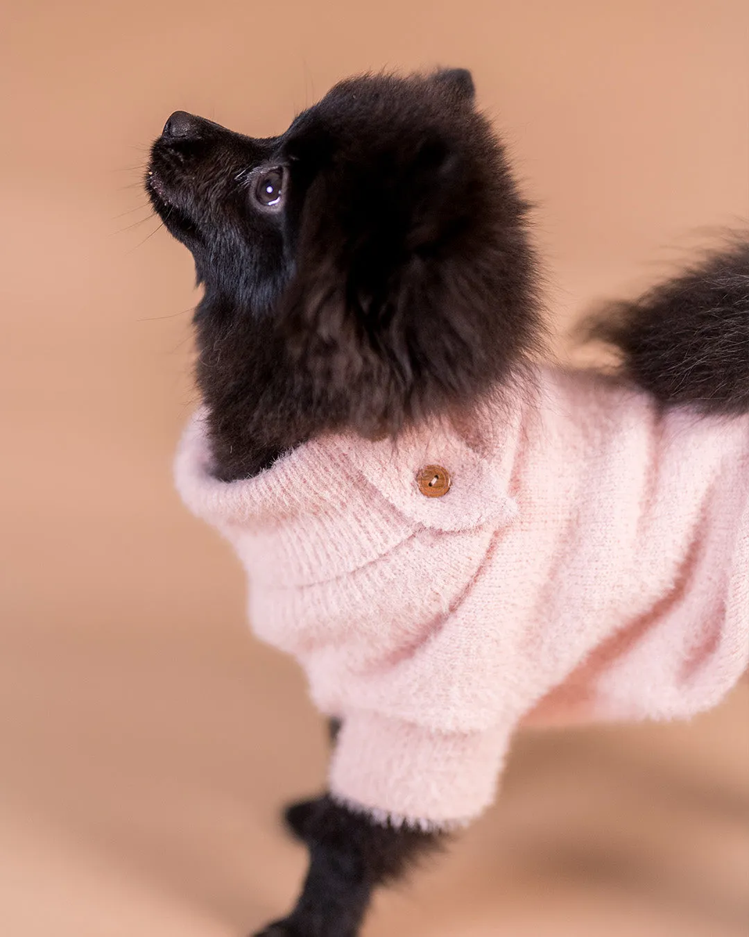 Paikka Furry Knit hundesweater pink blød