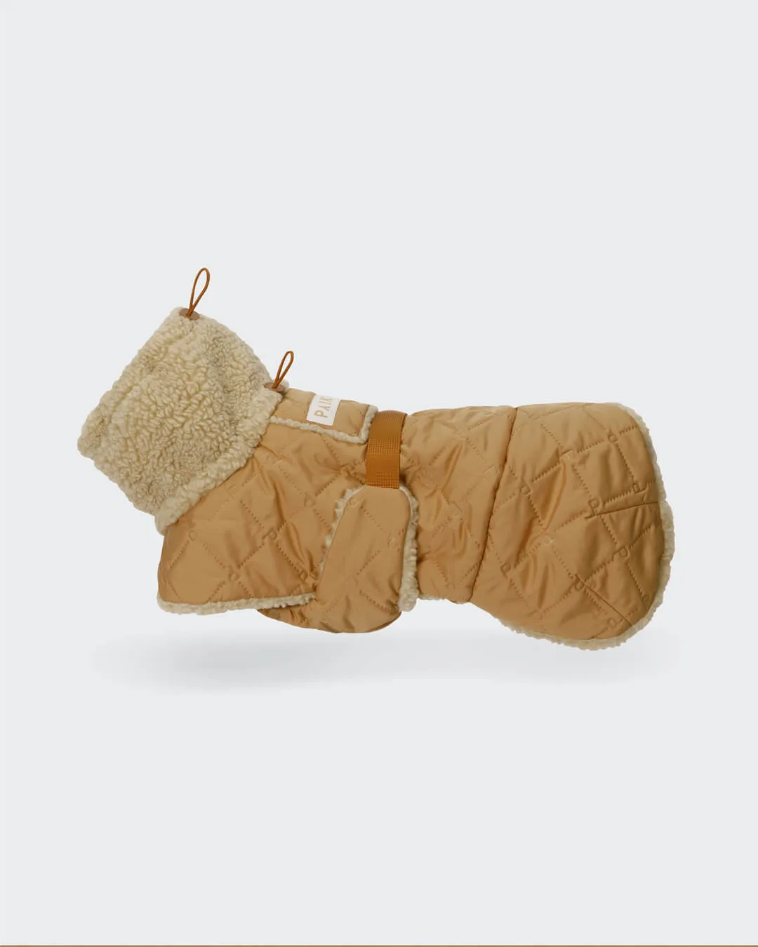 Paikka Quilted Sherpa vinterjakke camel genbrug