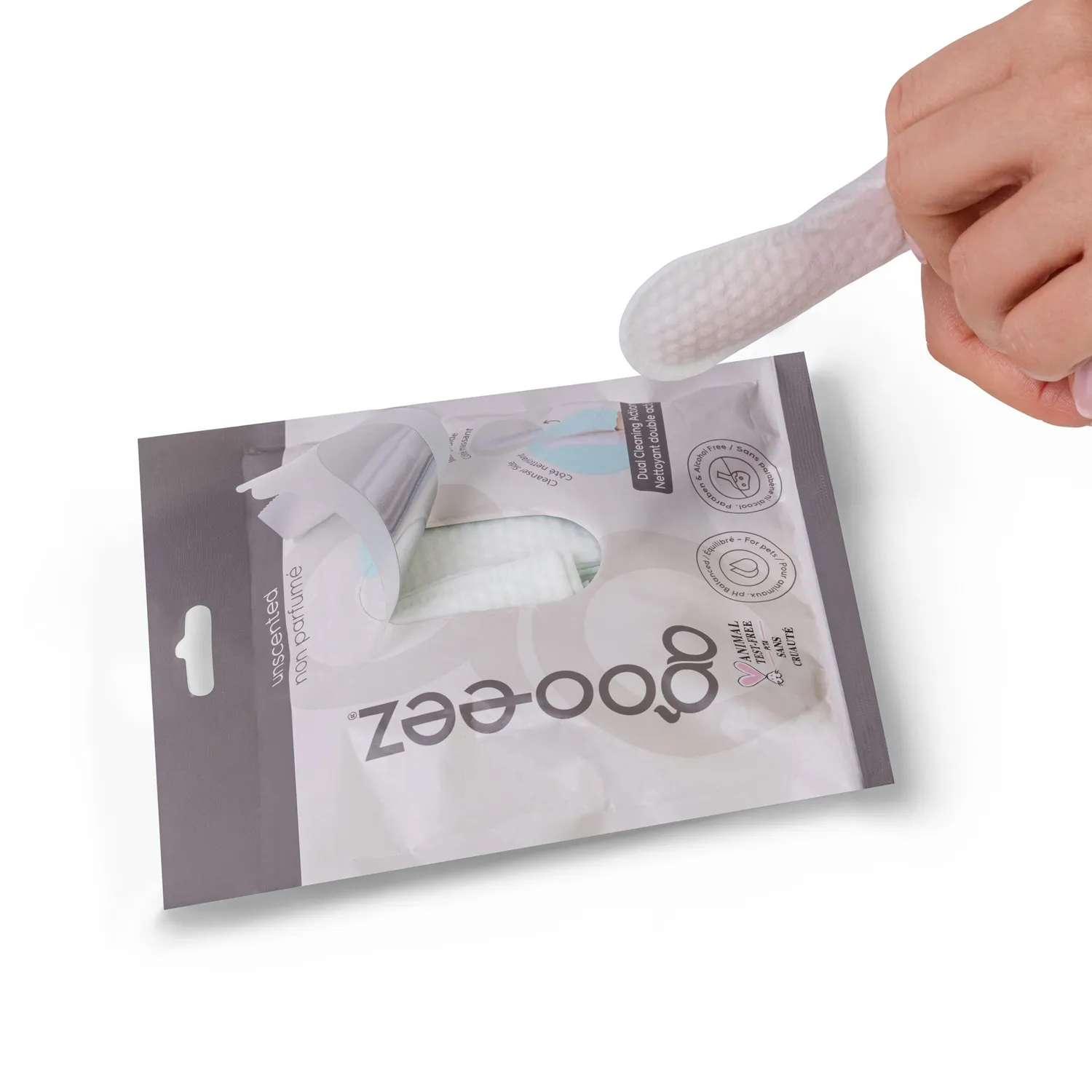 Goo-eez Dual-Action tandservietter til hund 50 stk finger