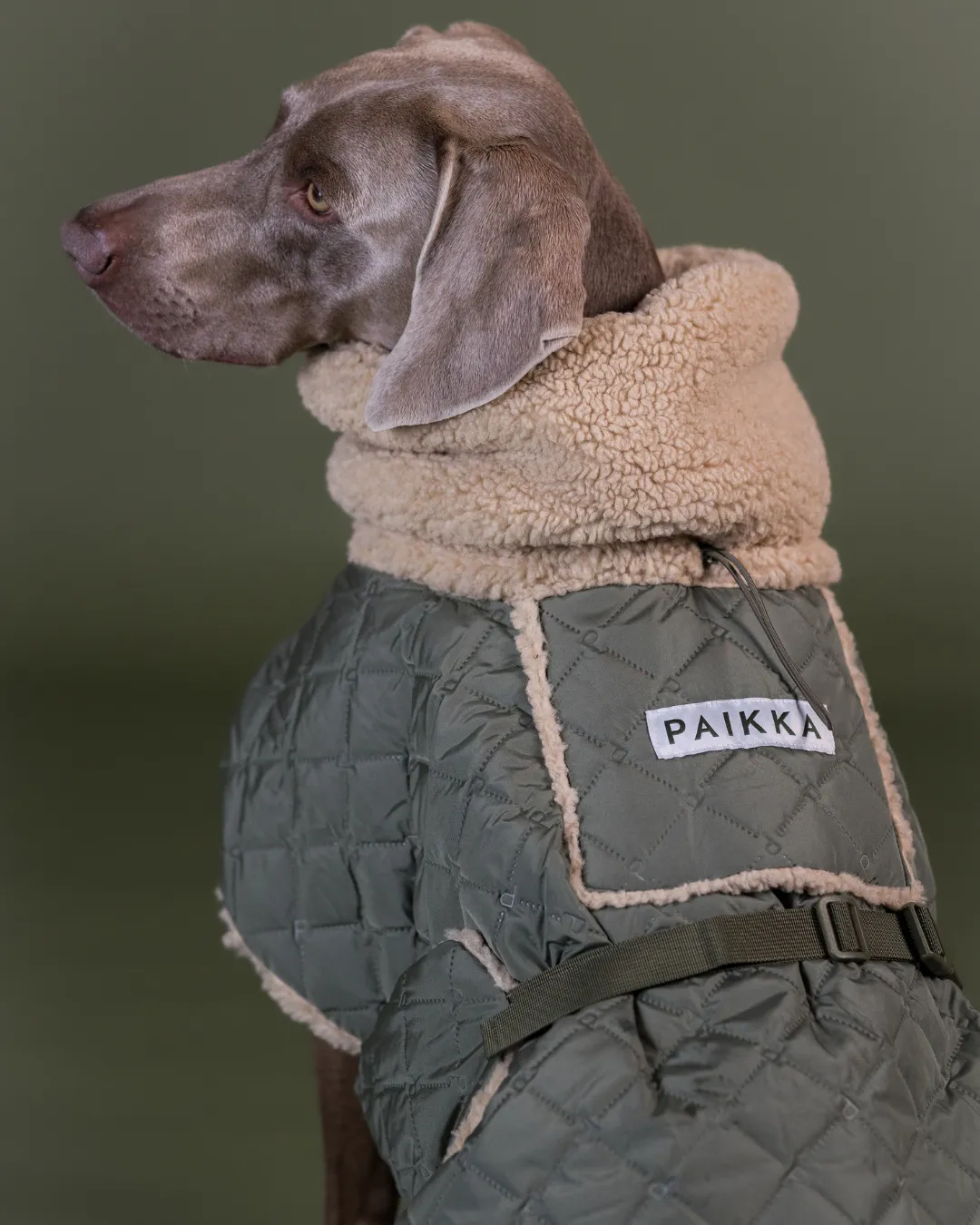 Paikka Quilted Sherpa vinterjakke olive genbrug