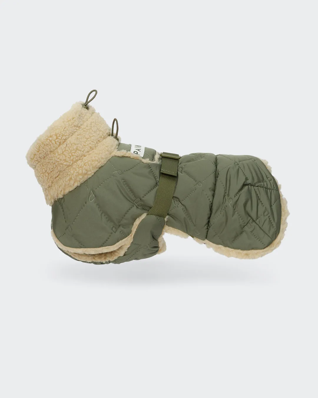 Paikka Quilted Sherpa vinterjakke olive genbrug