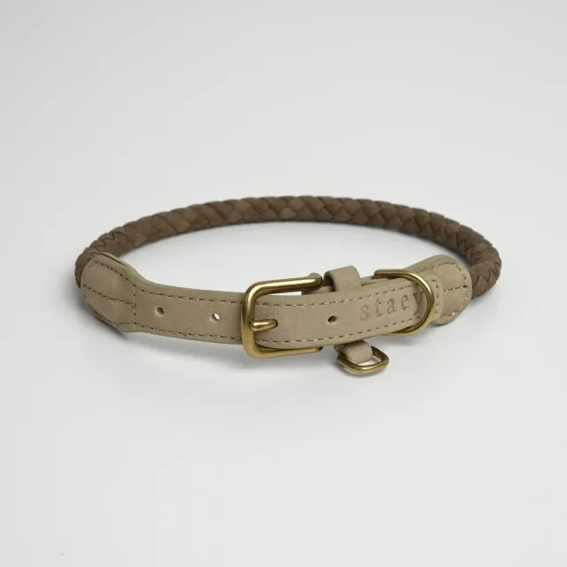 Staey Kaia halsbånd til hund Taupe læder