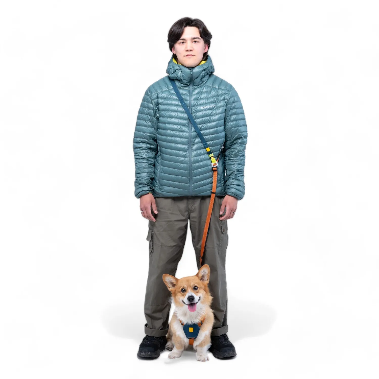 Woolly Wolf Color Block hundesnor Lime Mix 170-300 cm 2 cm