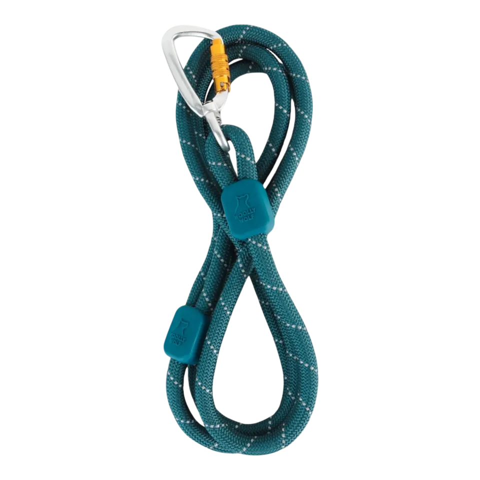 Woolly Wolf Rope Leash hundesnor mørk teal 180 cm