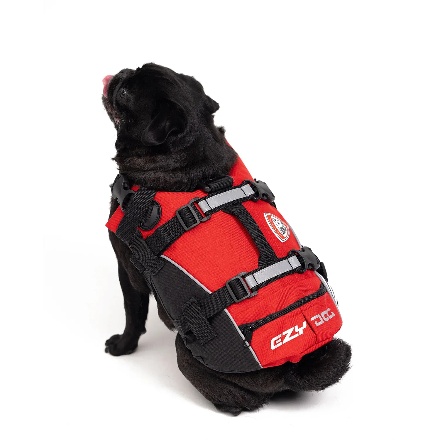 EzyDog DFD Standard svømmevest til hund rød M