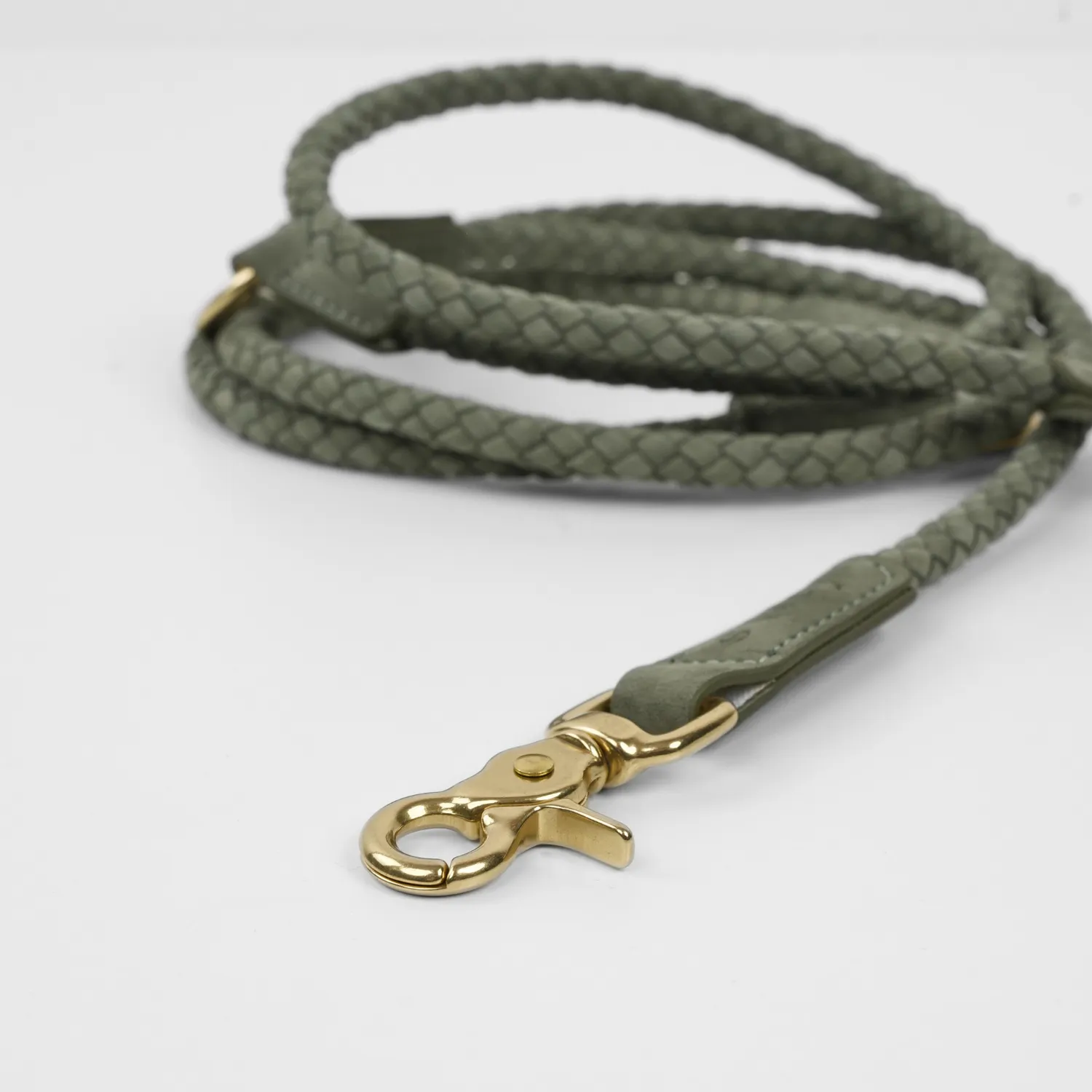 Staey Kaia hundesnor Moss Green læder 2 m