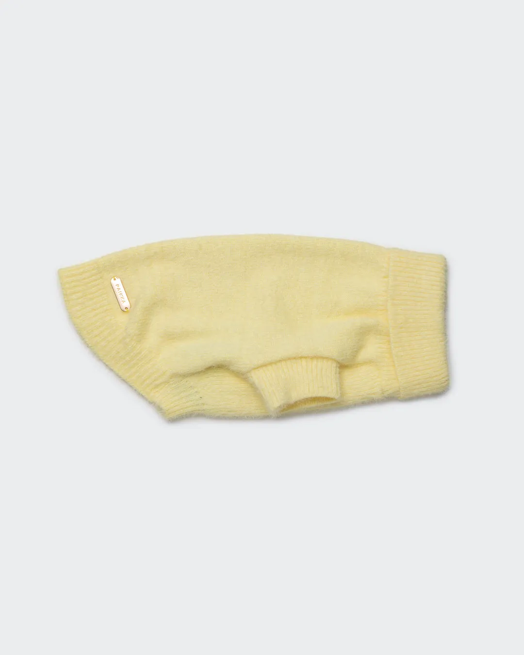 Paikka Furry Knit hundesweater pale banana blød