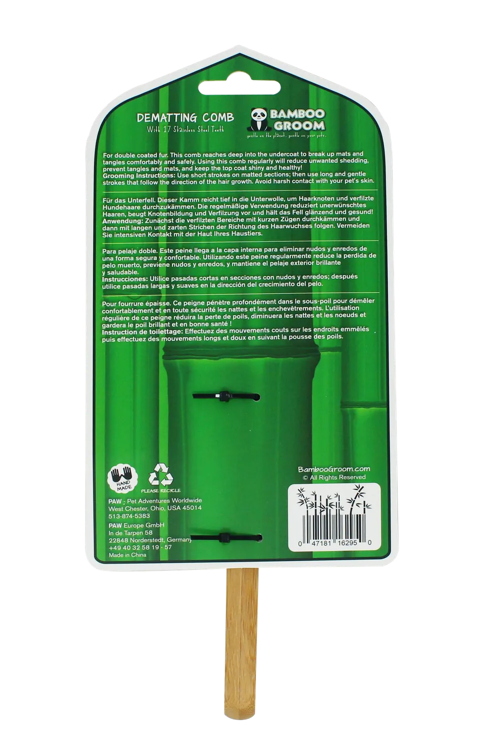 Bamboo Groom filtekam 17 tænder udredning