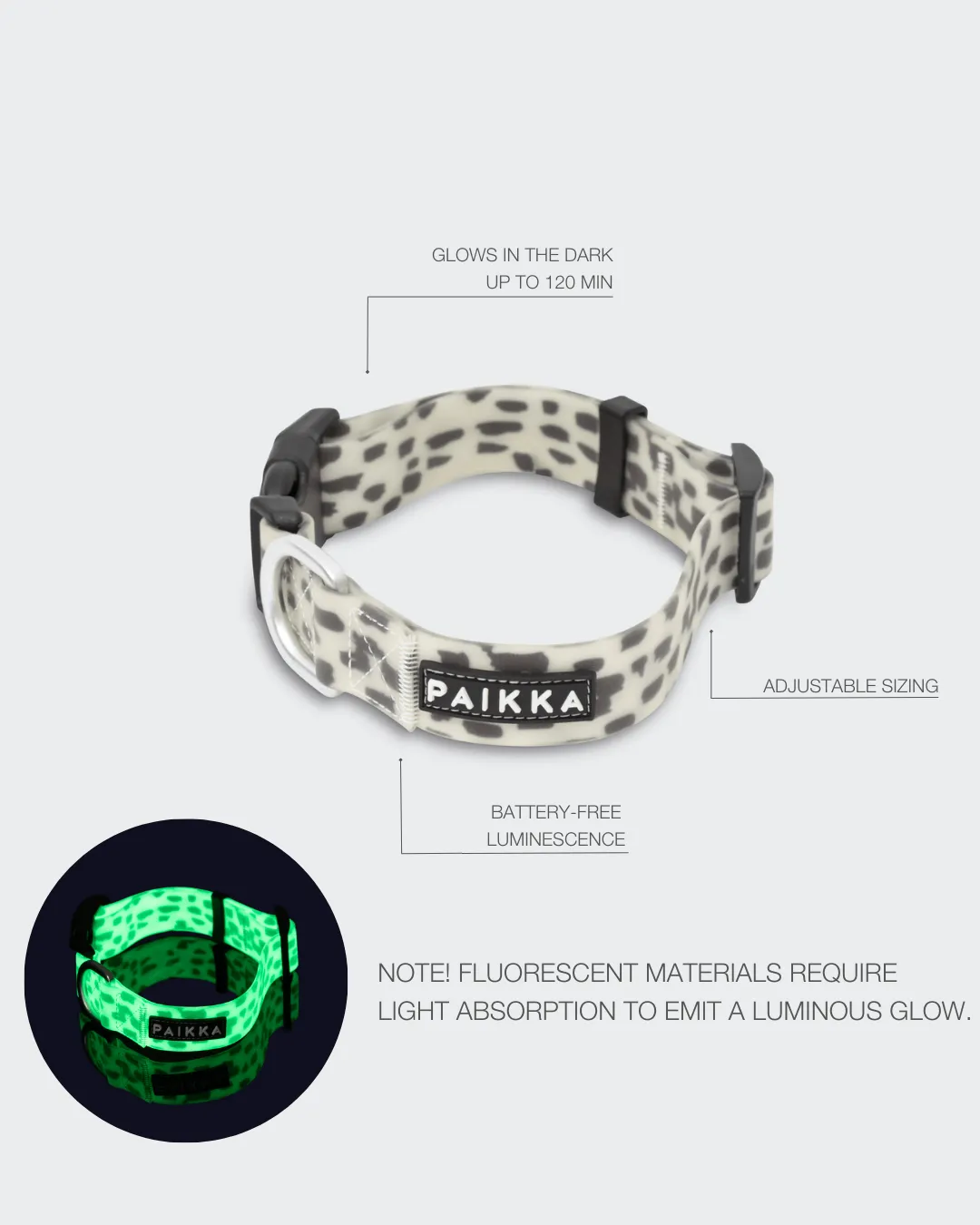 Paikka Glow 2.0 halsbånd neon selvlysende