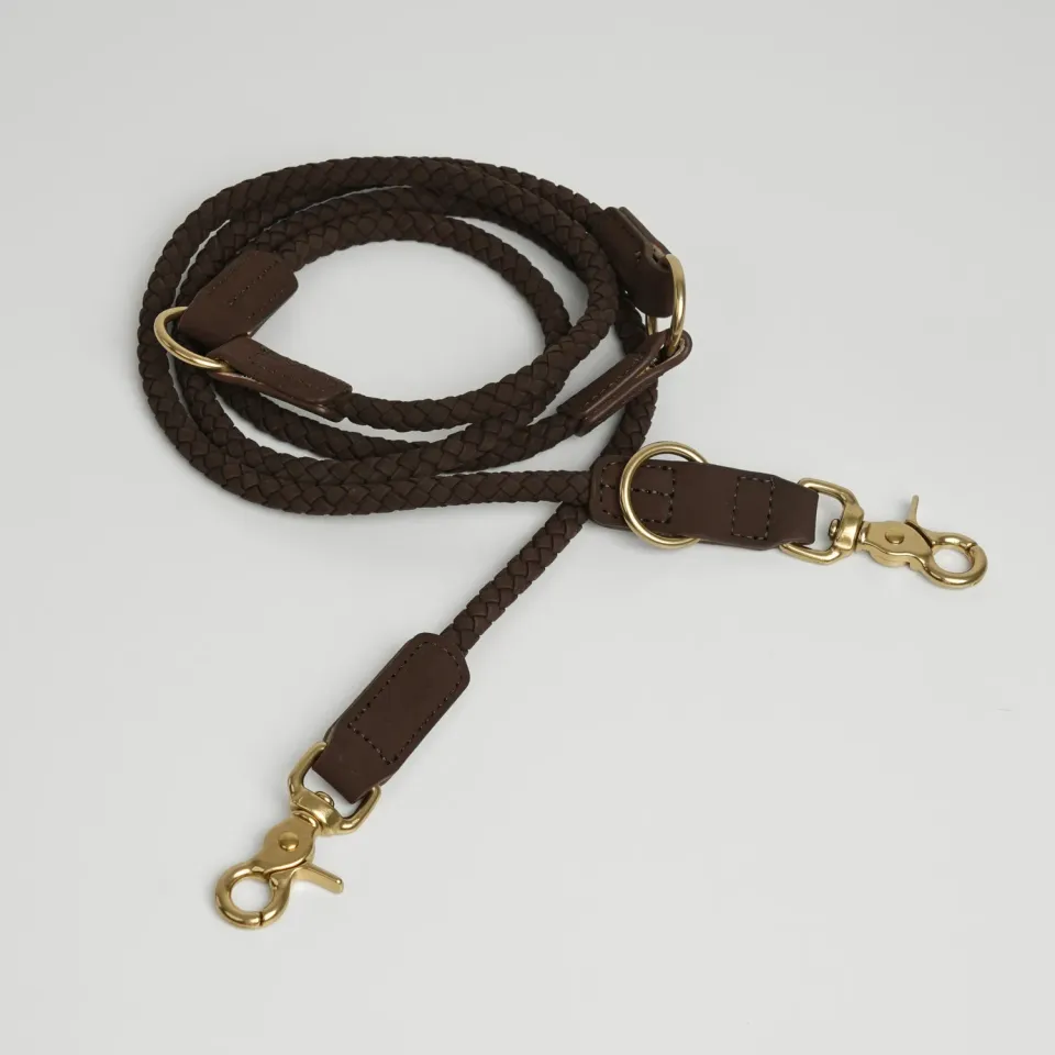 Staey Kaia hundesnor Dark Oak 2 m læder