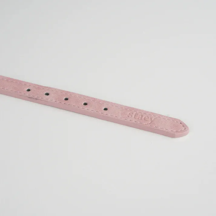 Staey Grace læderhalsbånd Dusty Rose nubucklæder