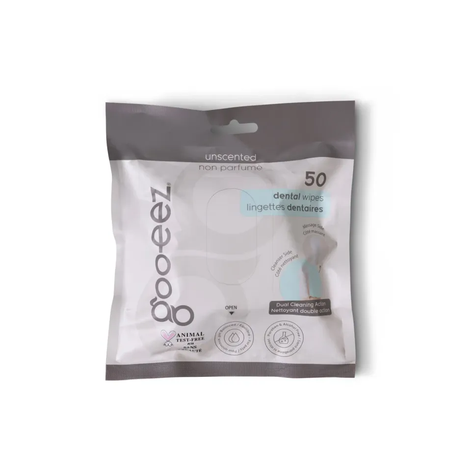 Goo-eez Dual-Action tandservietter til hund 50 stk finger