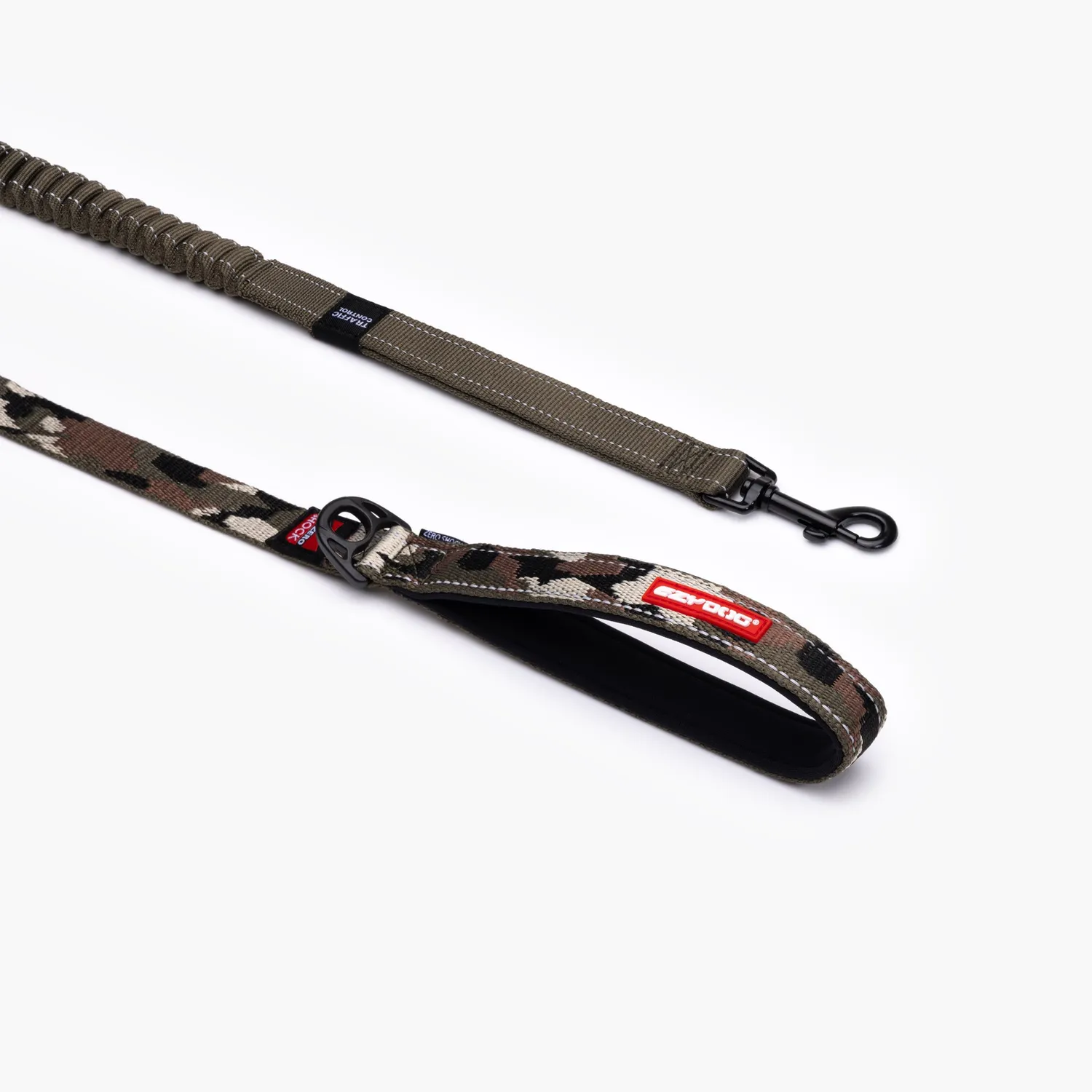 EzyDog Zero Shock hundeline camo grøn 120 cm