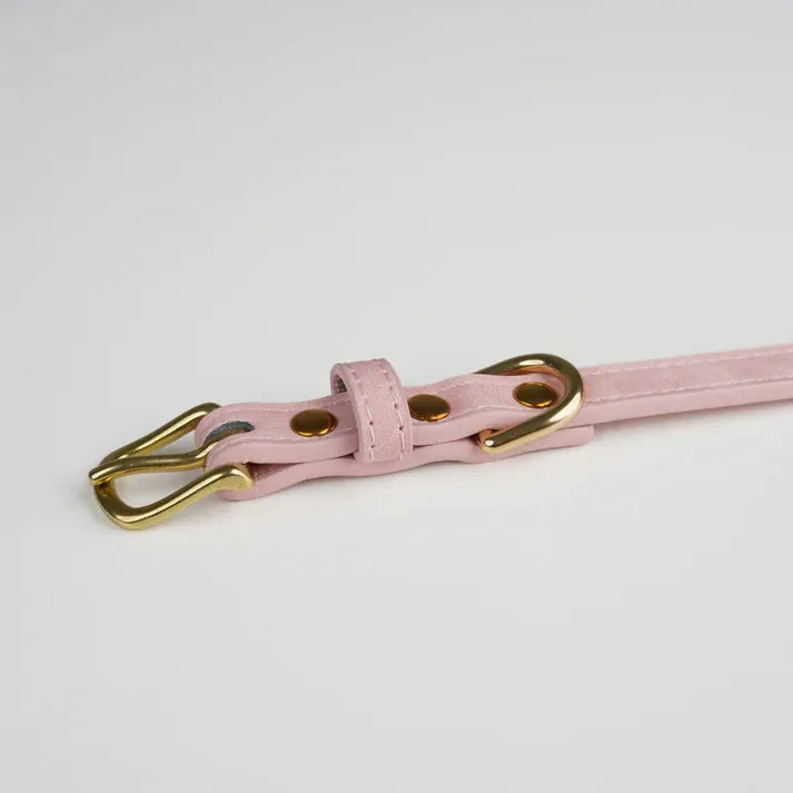 Staey Grace læderhalsbånd Dusty Rose nubucklæder
