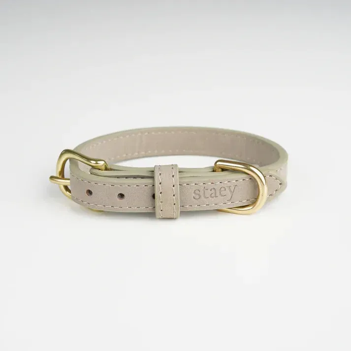 Staey Grace læderhalsbånd nubuck Nature messing