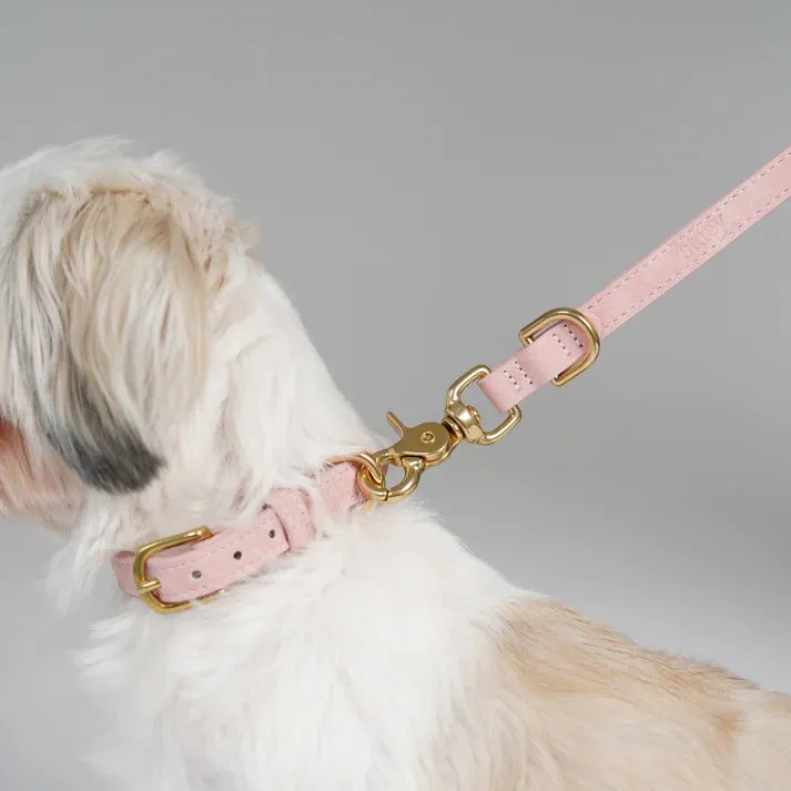 Staey Grace læderhalsbånd Dusty Rose nubucklæder