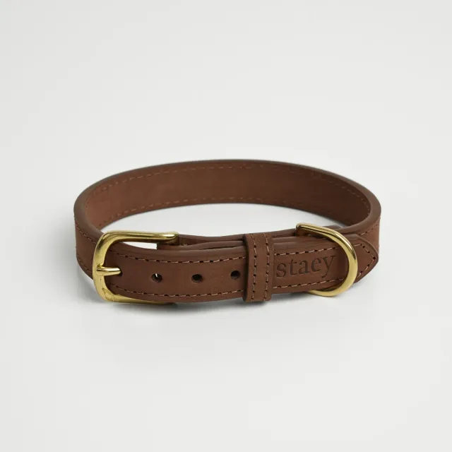 Staey Grace læderhalsbånd Chestnut nubuck