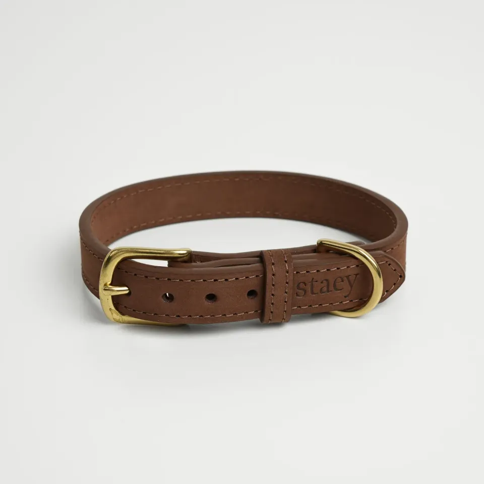 Staey Grace læderhalsbånd Chestnut nubuck