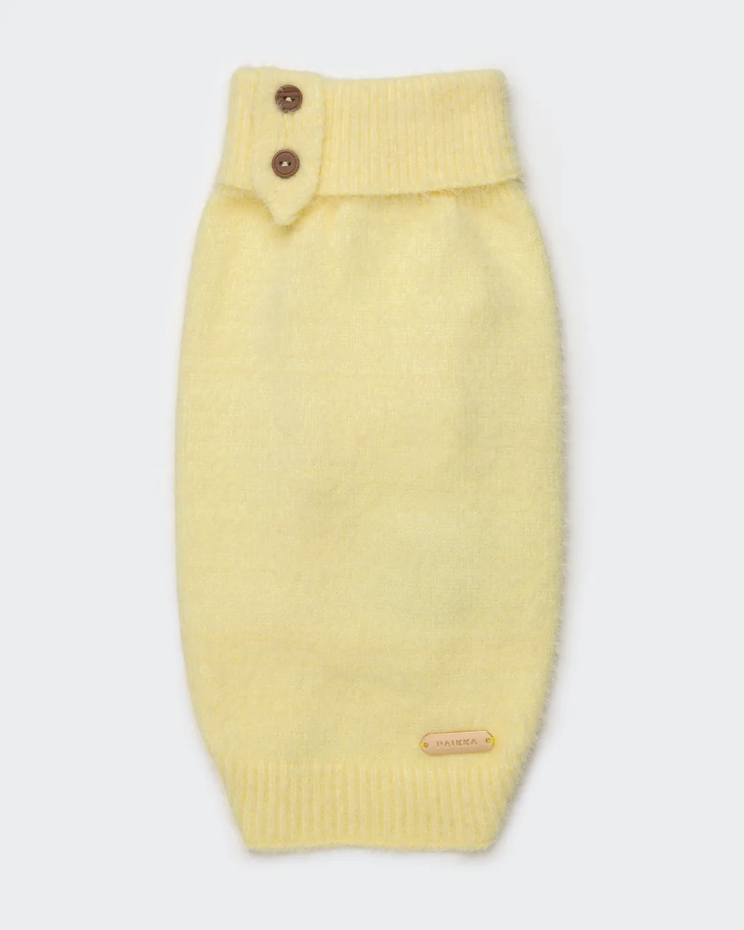 Paikka Furry Knit hundesweater pale banana blød