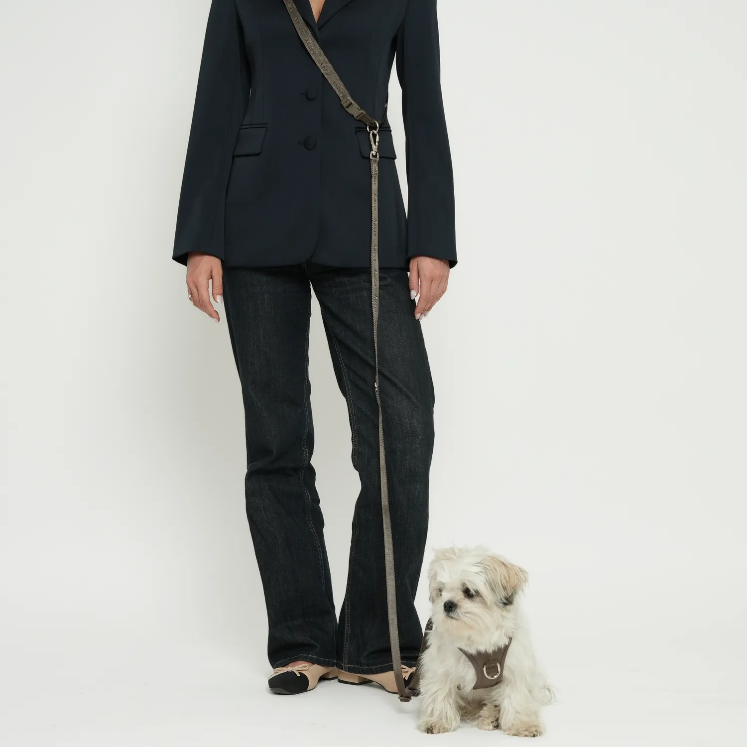 Staey håndfri hundesnor Taupe – justerbar 2-delt