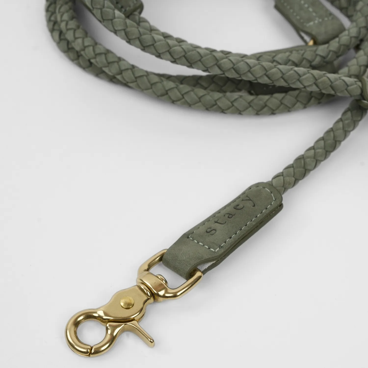 Staey Kaia hundesnor Moss Green læder 2 m