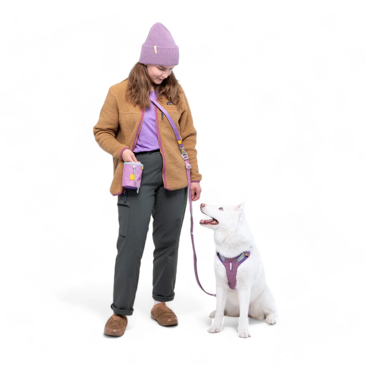 Woolly Wolf Color Block hundesnor Mauve Mix 170-300 cm refleks