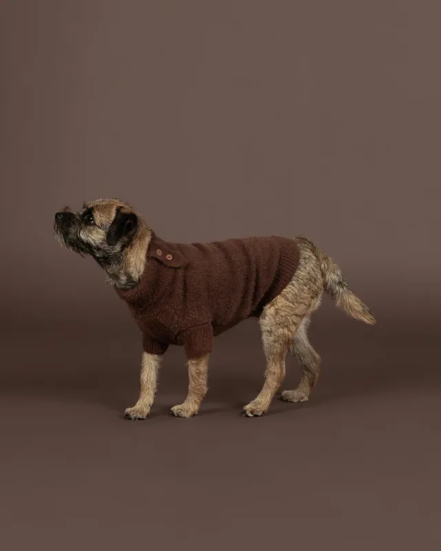 Paikka Furry Knit Sweater Choco hundesweater brun blød