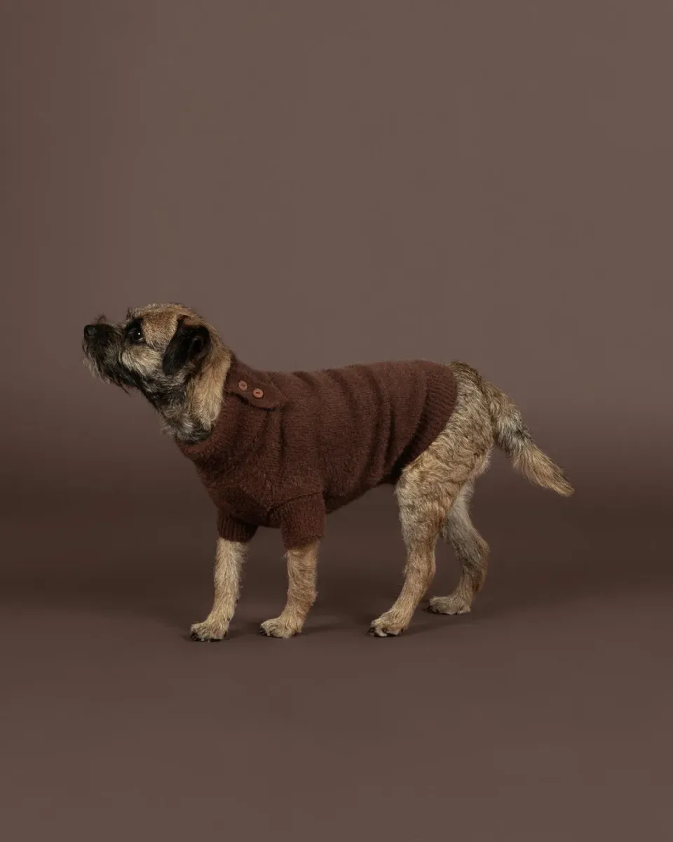 Paikka Furry Knit Sweater Choco hundesweater brun blød