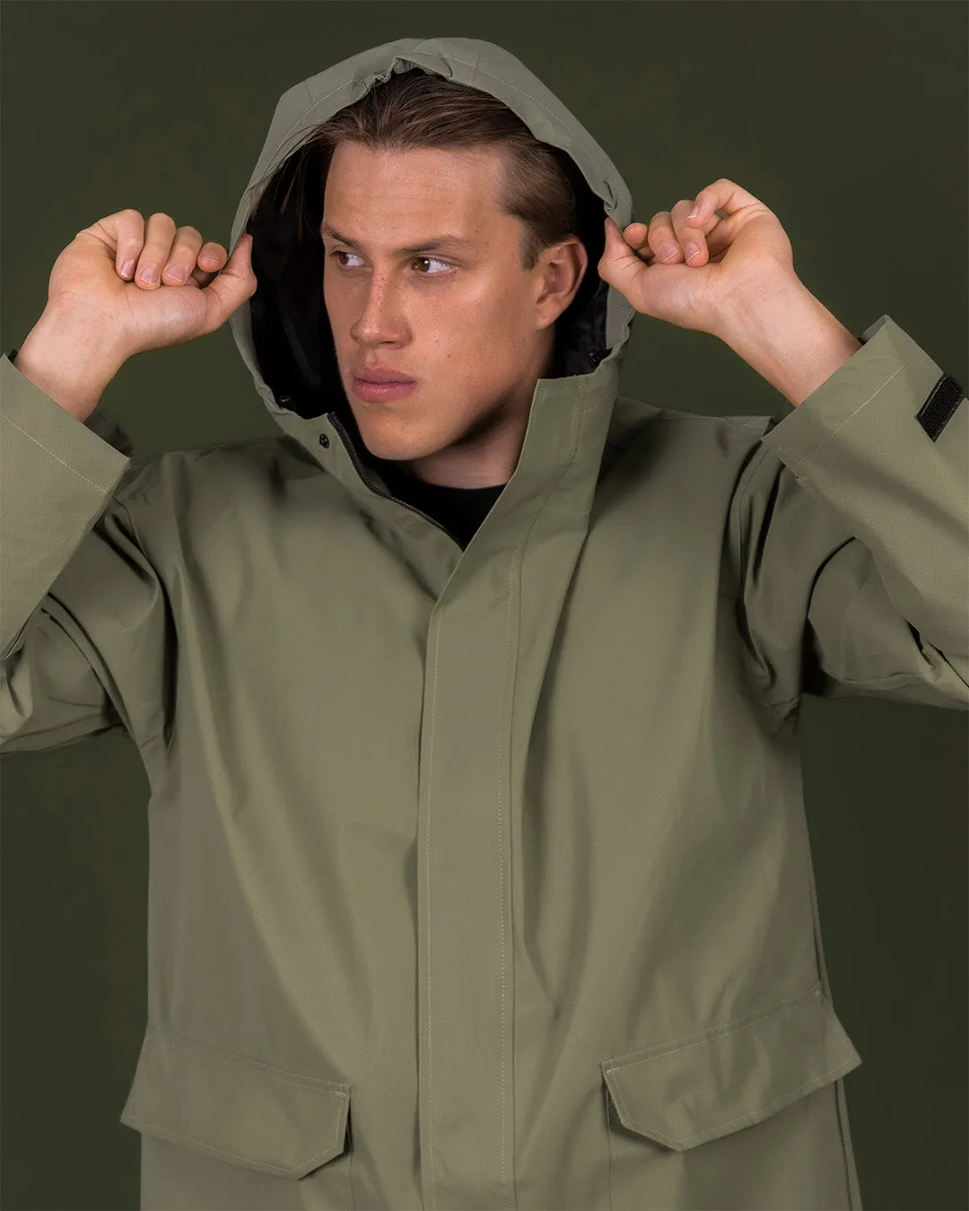 Paikka Sade regnjakke oliven unisex reflekterende